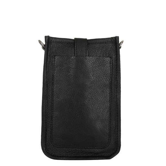 Leather Crossbody Black Phone Sling Wallet Bag–Small Shoulder  Bag for Daily Use - Picture 9 of 10